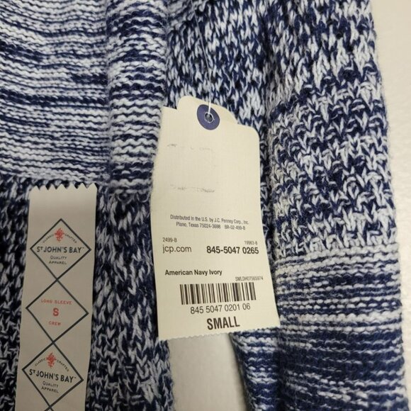 St Johns Bay Sweater Blue White Knit Womens Small Pullover‎ - Picture 7 of 8